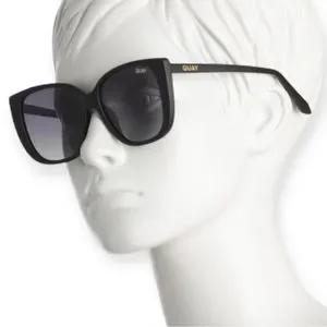 QUAY Ever After Sunglasses Matte Black Frame Smoke Gradient Lenses Large NWT EVER AFTER Oversized Square Sunglasses for Women – QUAY main image 3